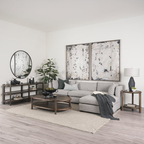 Romi Dark Brown Wood w/ Bottom Shelf Round Accent Table from Mercana - Luna Furniture