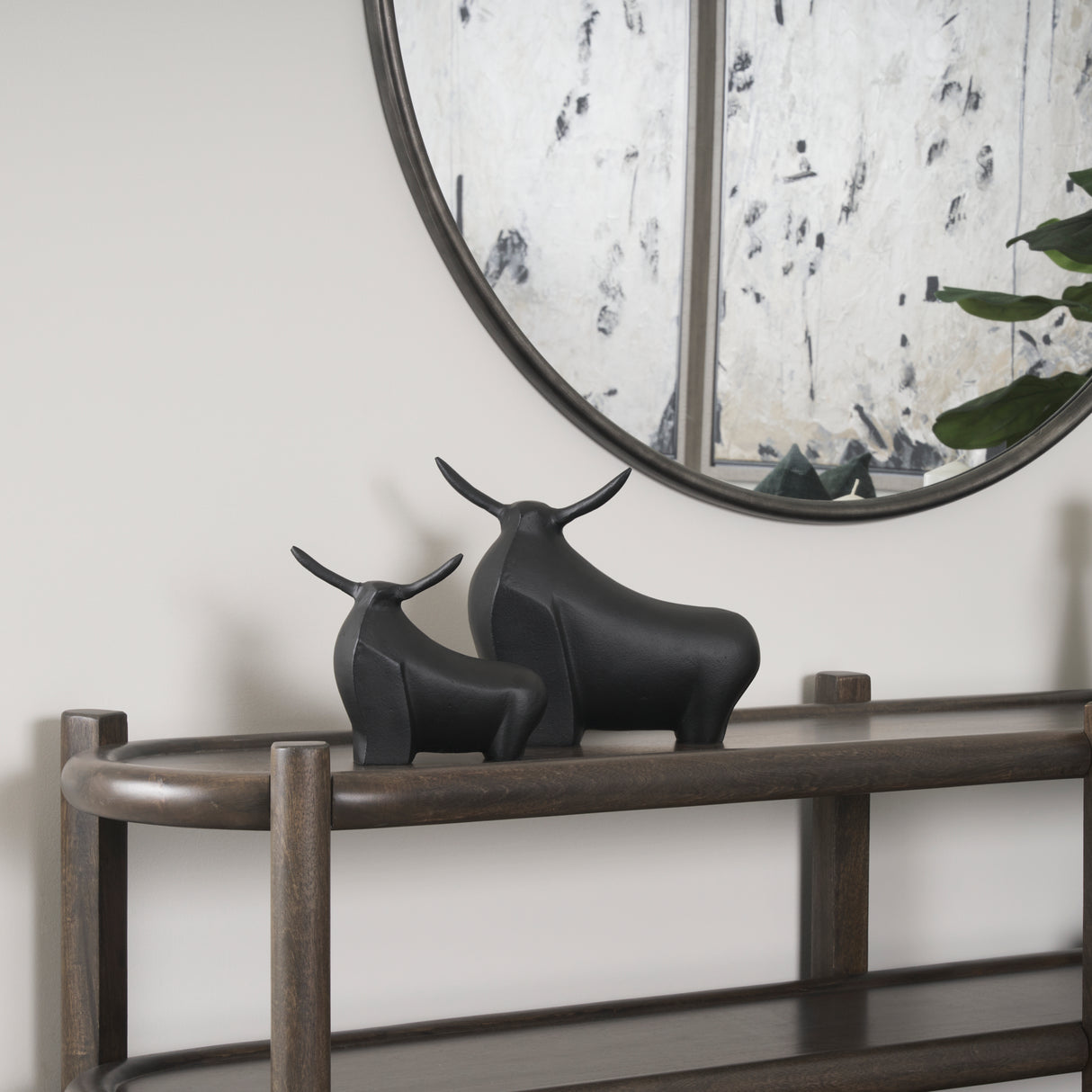 Radu Large Matte Black Metal Bull Decorative Object from Mercana - Luna Furniture