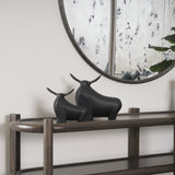 Radu Large Matte Black Metal Bull Decorative Object from Mercana - Luna Furniture