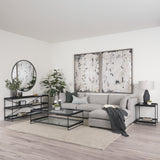 Trey Black Metal W/Glass Accent Table from Mercana - Luna Furniture