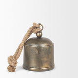 Quincy Medium Gold Metal Decorative Bell Object from Mercana - Luna Furniture