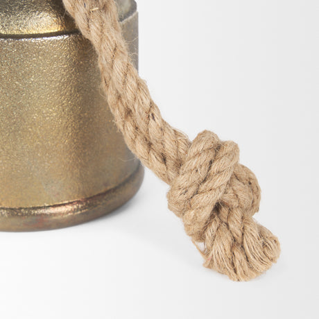 Quincy Medium Gold Metal Decorative Bell Object from Mercana - Luna Furniture