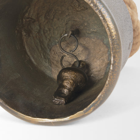 Quincy Medium Gold Metal Decorative Bell Object from Mercana - Luna Furniture
