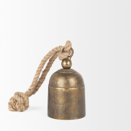 Quincy Small Gold Metal Decorative Bell Object from Mercana - Luna Furniture