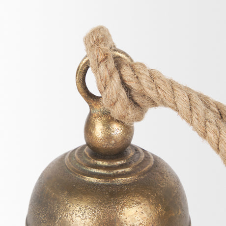 Quincy Small Gold Metal Decorative Bell Object from Mercana - Luna Furniture