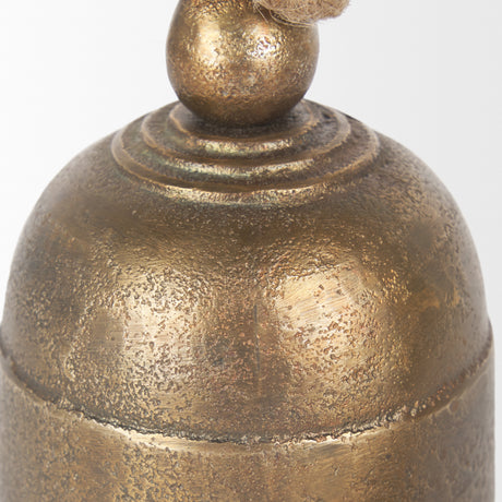 Quincy Small Gold Metal Decorative Bell Object from Mercana - Luna Furniture