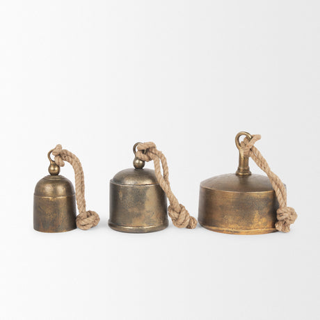 Quincy Small Gold Metal Decorative Bell Object from Mercana - Luna Furniture