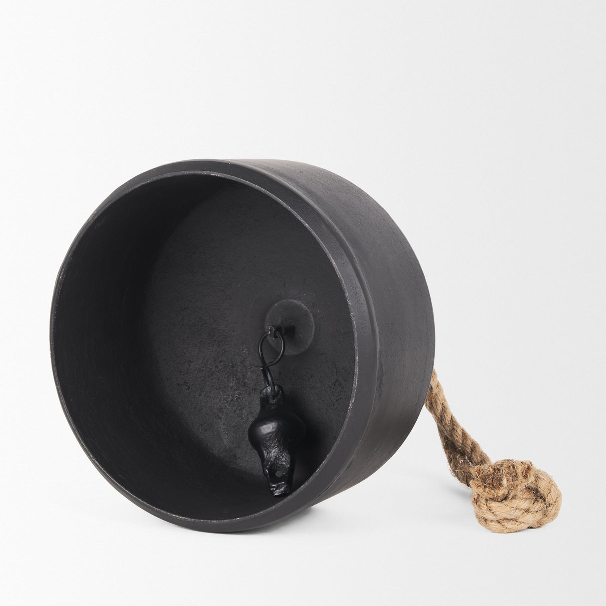 Quincy Large Matte Black Metal Decorative Bell Object from Mercana - Luna Furniture
