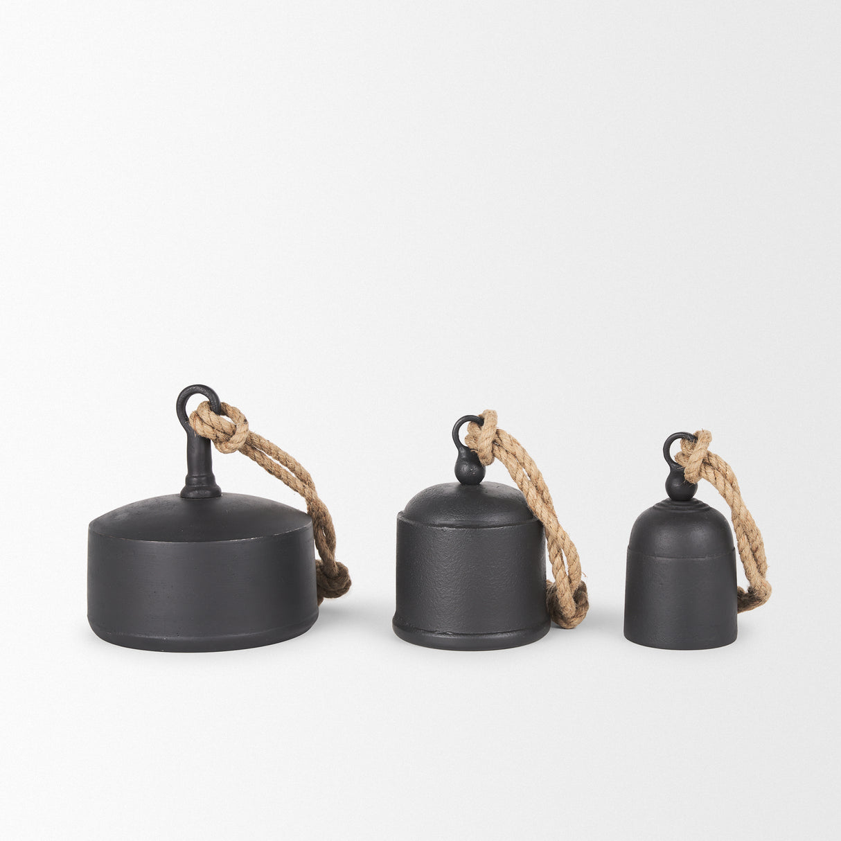 Quincy Large Matte Black Metal Decorative Bell Object from Mercana - Luna Furniture