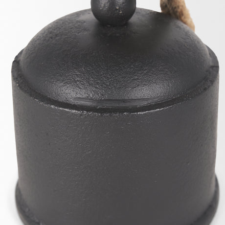 Quincy Medium Matte Black Metal Decorative Bell Object from Mercana - Luna Furniture