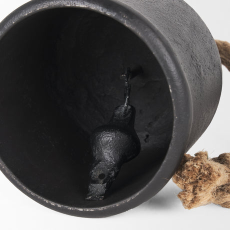 Quincy Medium Matte Black Metal Decorative Bell Object from Mercana - Luna Furniture