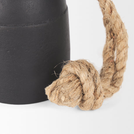Quincy Small Matte Black Metal Decorative Bell Object from Mercana - Luna Furniture