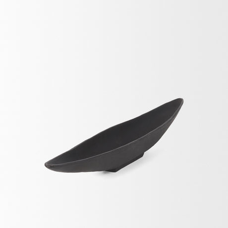 Piero Small Matte Black Metal Decorative Bowl from Mercana - Luna Furniture
