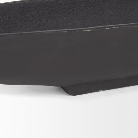 Piero Small Matte Black Metal Decorative Bowl from Mercana - Luna Furniture