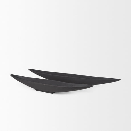 Piero Small Matte Black Metal Decorative Bowl from Mercana - Luna Furniture