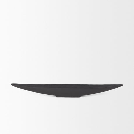 Piero Large Matte Black Metal Decorative Bowl from Mercana - Luna Furniture