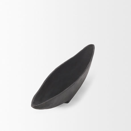 Piero Large Matte Black Metal Decorative Bowl from Mercana - Luna Furniture