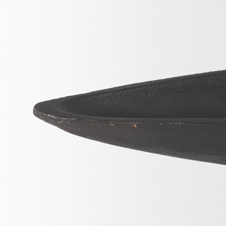 Piero Large Matte Black Metal Decorative Bowl from Mercana - Luna Furniture