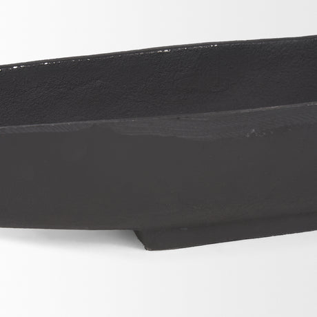 Piero Large Matte Black Metal Decorative Bowl from Mercana - Luna Furniture