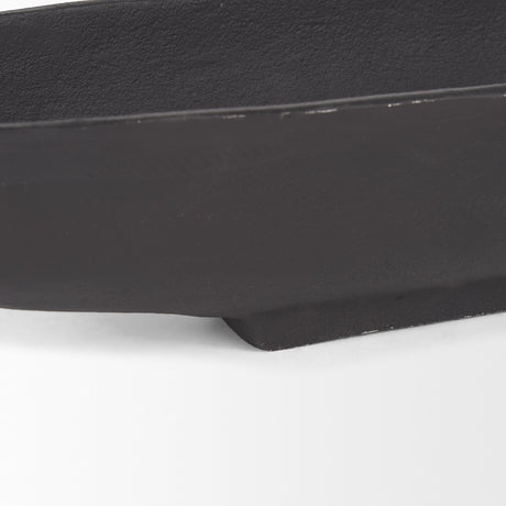Piero Large Matte Black Metal Decorative Bowl from Mercana - Luna Furniture