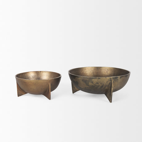 Quita Large Gold Metal Decorative Bowls (Set of 2) from Mercana - Luna Furniture