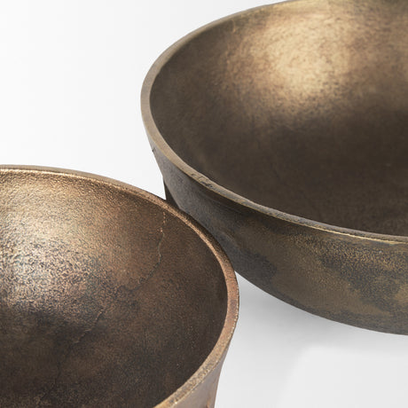 Quita Large Gold Metal Decorative Bowls (Set of 2) from Mercana - Luna Furniture