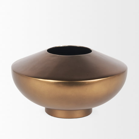 Quiana Large Gold Metal Vase from Mercana - Luna Furniture