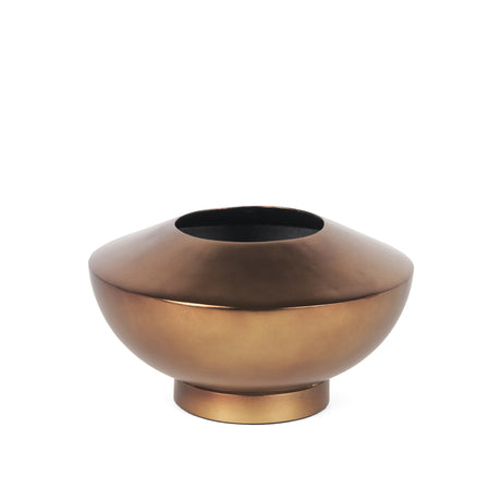 Quiana Medium Textured Gold Metal Vase from Mercana - Luna Furniture