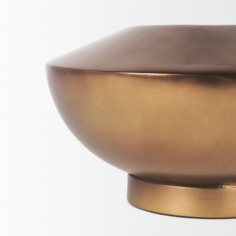 Quiana Medium Textured Gold Metal Vase from Mercana - Luna Furniture