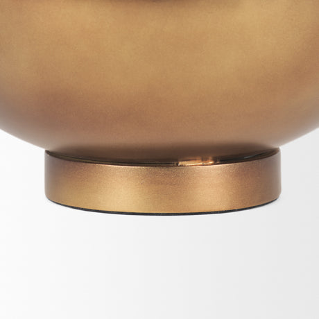 Quiana Medium Textured Gold Metal Vase from Mercana - Luna Furniture