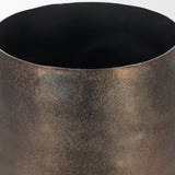Quade Large Textured Gold Metal Planter from Mercana - Luna Furniture
