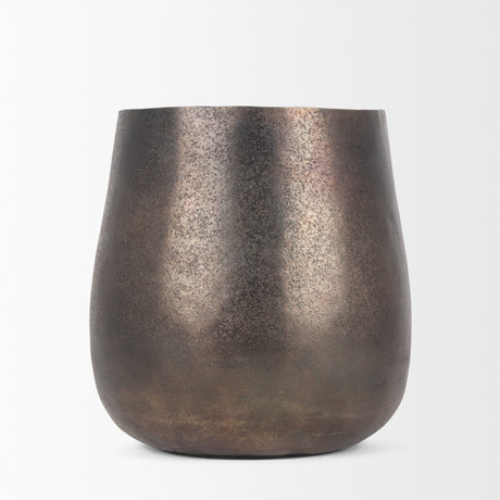 Quade Small Gold Metal Planter from Mercana - Luna Furniture