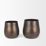 Quade Small Gold Metal Planter from Mercana - Luna Furniture