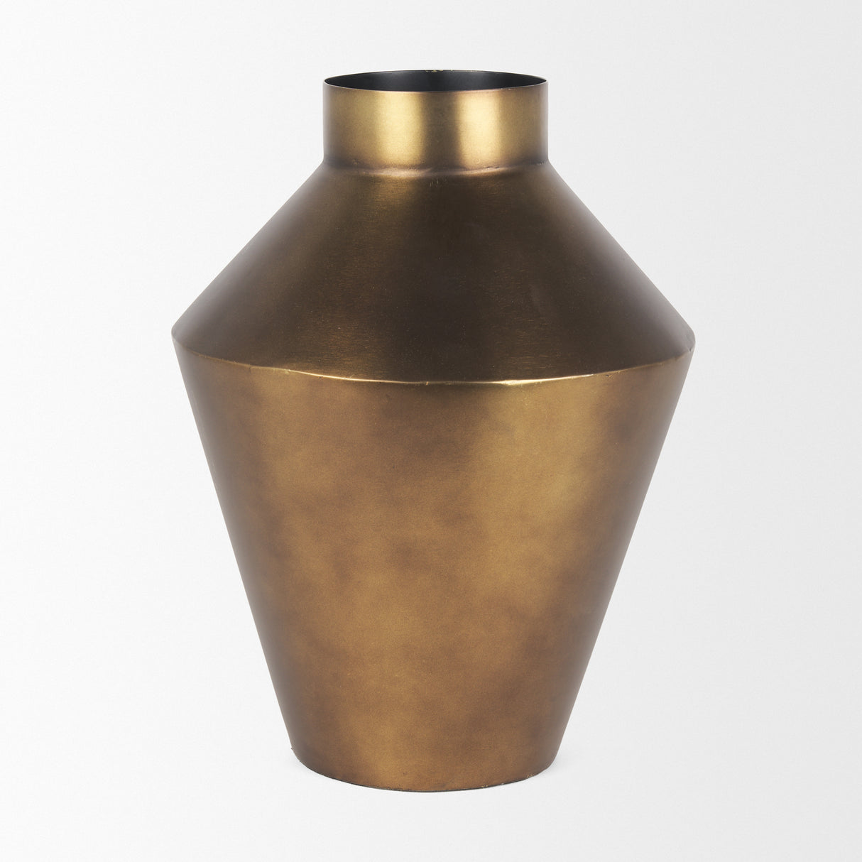 Perrin Large Brushed Gold Metal Decorative Vase from Mercana - Luna Furniture