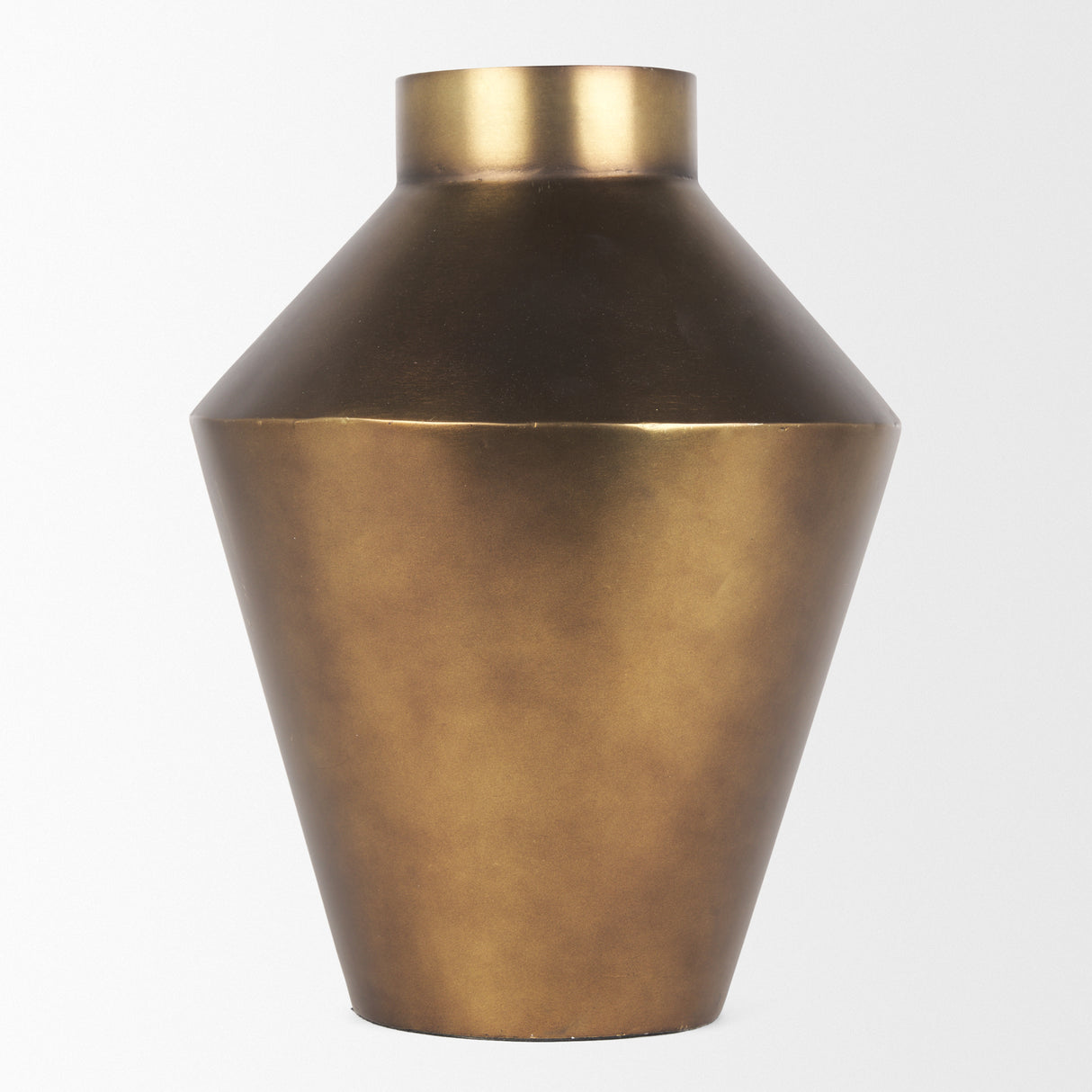 Perrin Large Brushed Gold Metal Decorative Vase from Mercana - Luna Furniture