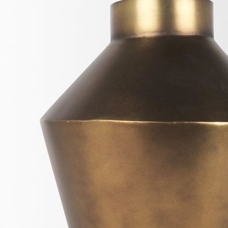 Perrin Large Brushed Gold Metal Decorative Vase from Mercana - Luna Furniture