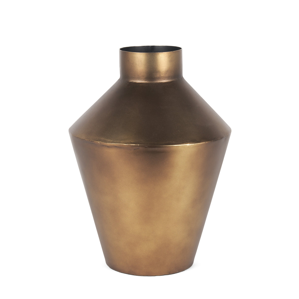 Perrin Small Brushed Gold Metal Decorative Vase from Mercana - Luna Furniture