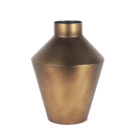 Perrin Small Brushed Gold Metal Decorative Vase from Mercana - Luna Furniture
