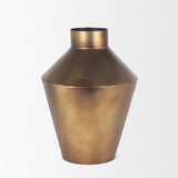 Perrin Small Brushed Gold Metal Decorative Vase from Mercana - Luna Furniture