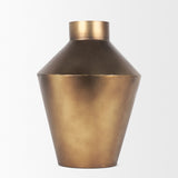 Perrin Small Brushed Gold Metal Decorative Vase from Mercana - Luna Furniture
