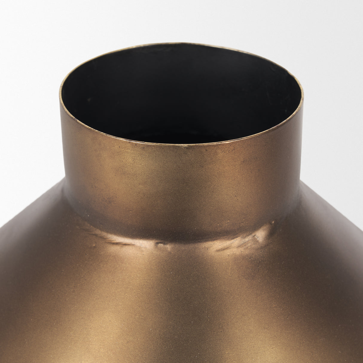 Perrin Small Brushed Gold Metal Decorative Vase from Mercana - Luna Furniture