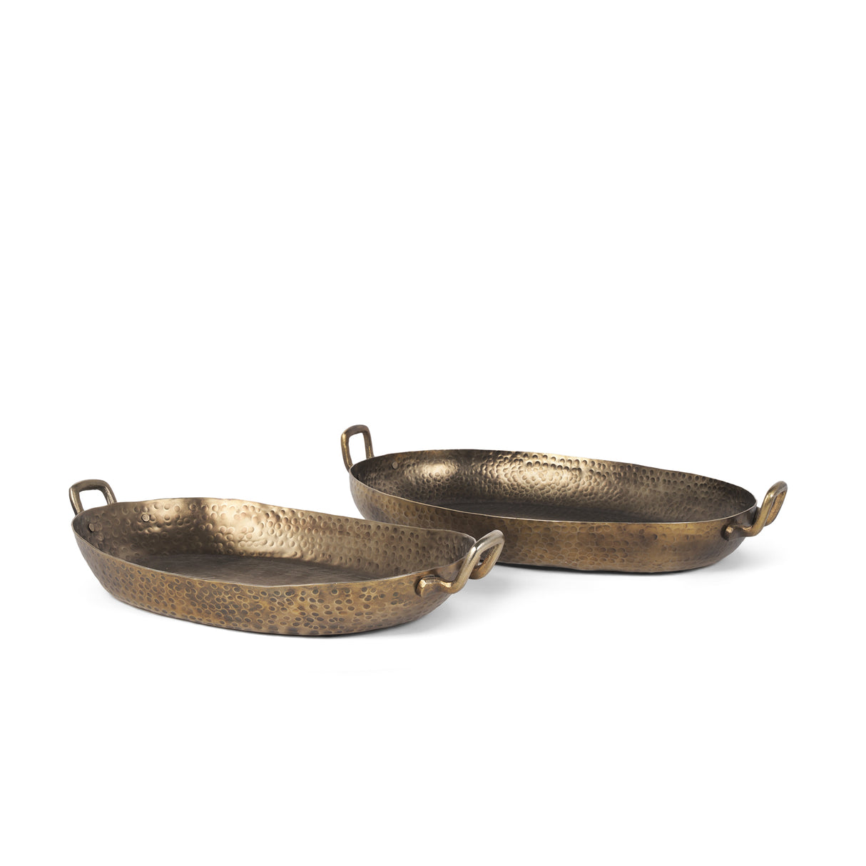 Pama Hammered Gold Metal Decorative Trays (Set of 2) from Mercana - Luna Furniture