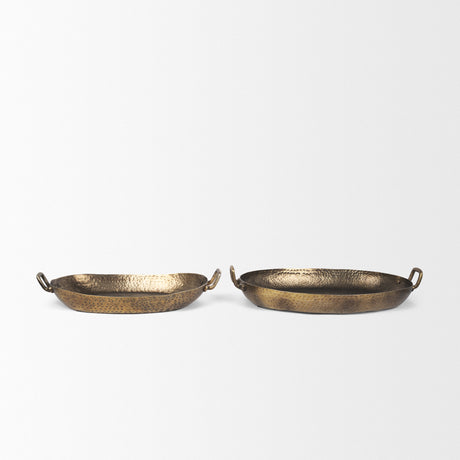 Pama Hammered Gold Metal Decorative Trays (Set of 2) from Mercana - Luna Furniture