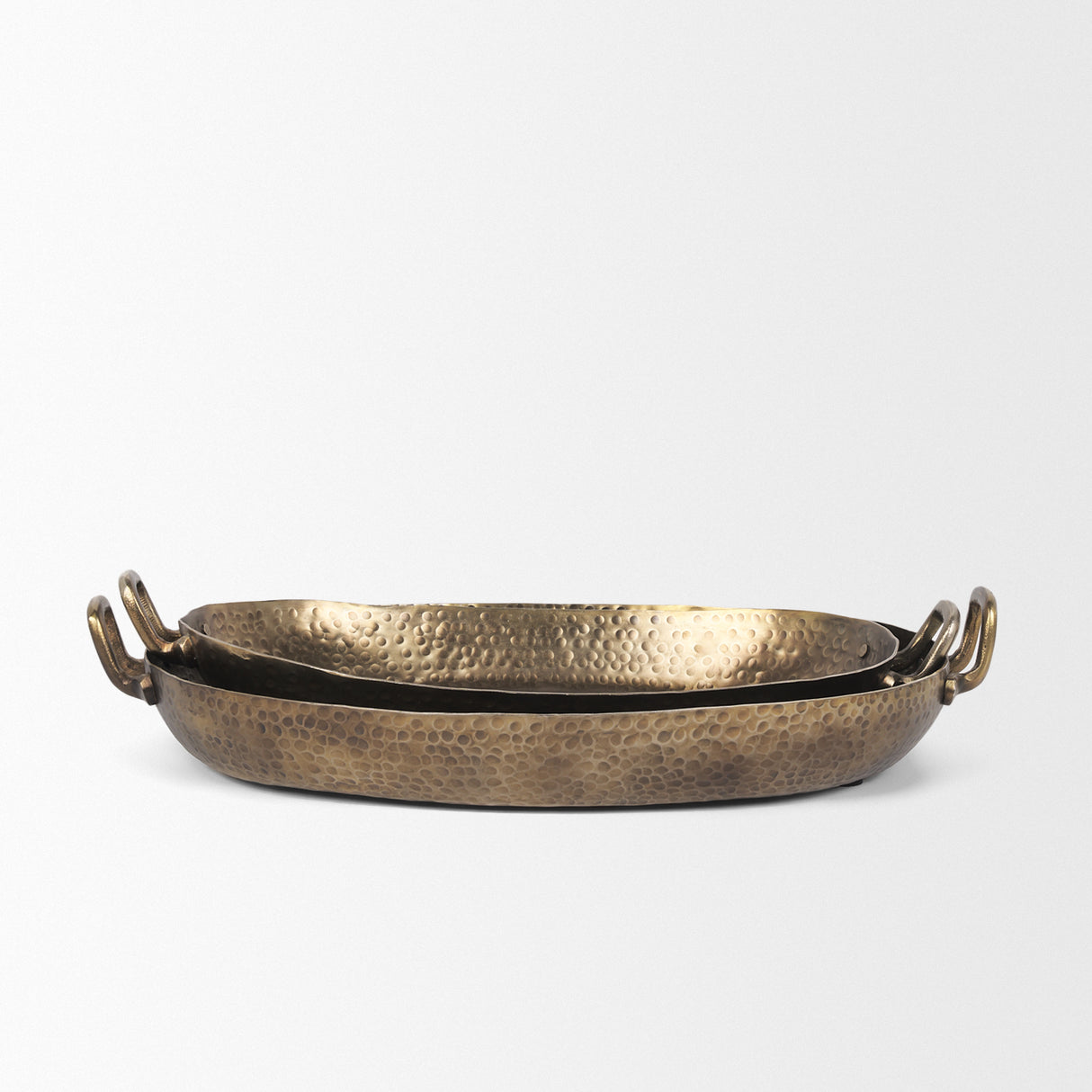 Pama Hammered Gold Metal Decorative Trays (Set of 2) from Mercana - Luna Furniture