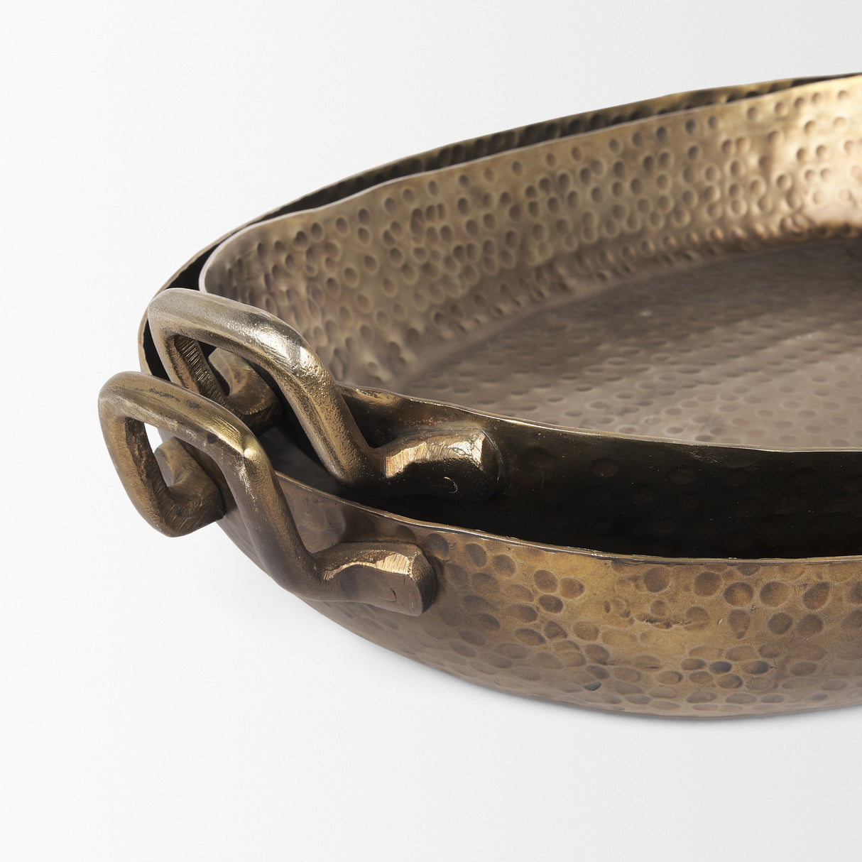 Pama Hammered Gold Metal Decorative Trays (Set of 2) from Mercana - Luna Furniture