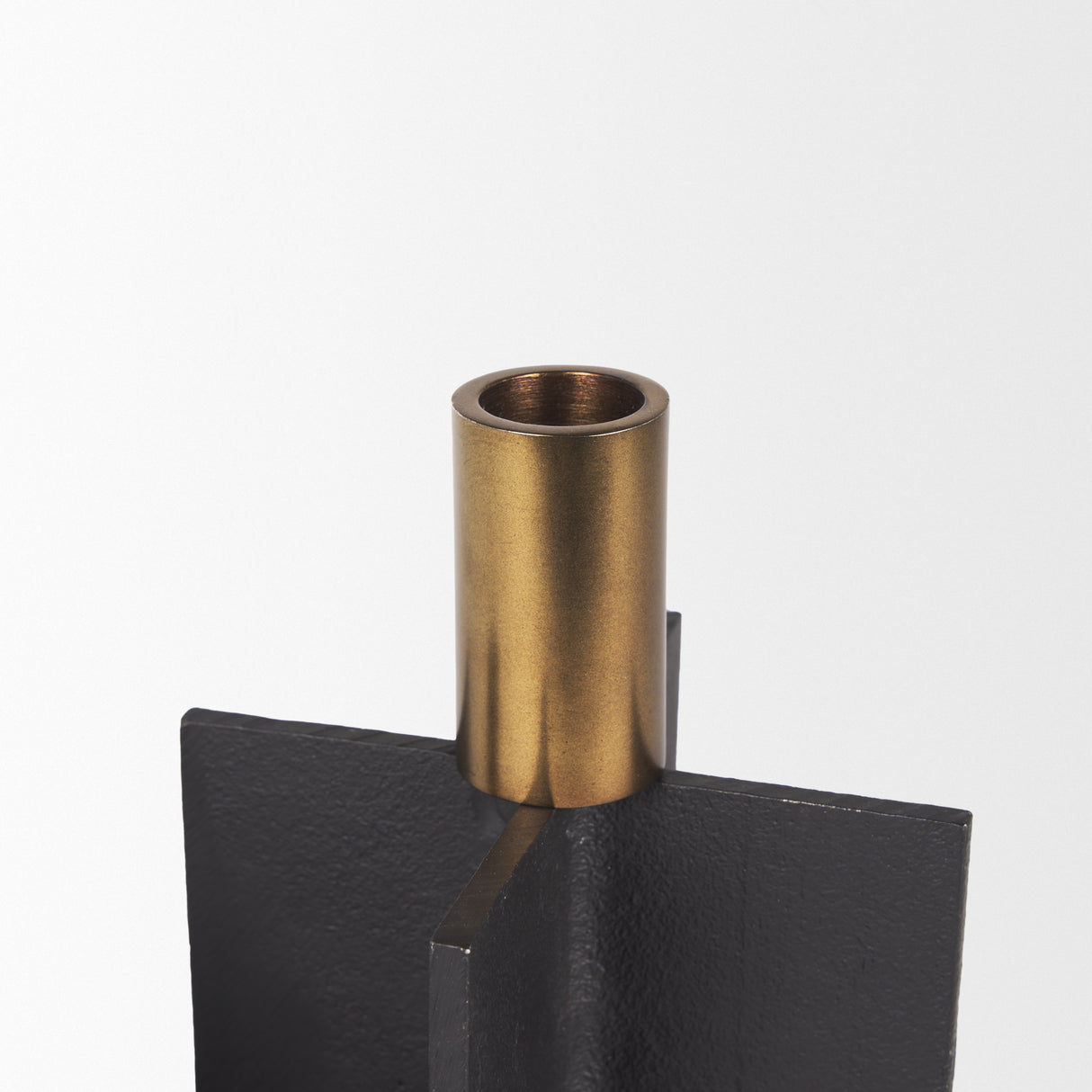 Pia Matte Black w/ Brushed Gold Metal Taper Candleholder (Set of 2) from Mercana - Luna Furniture