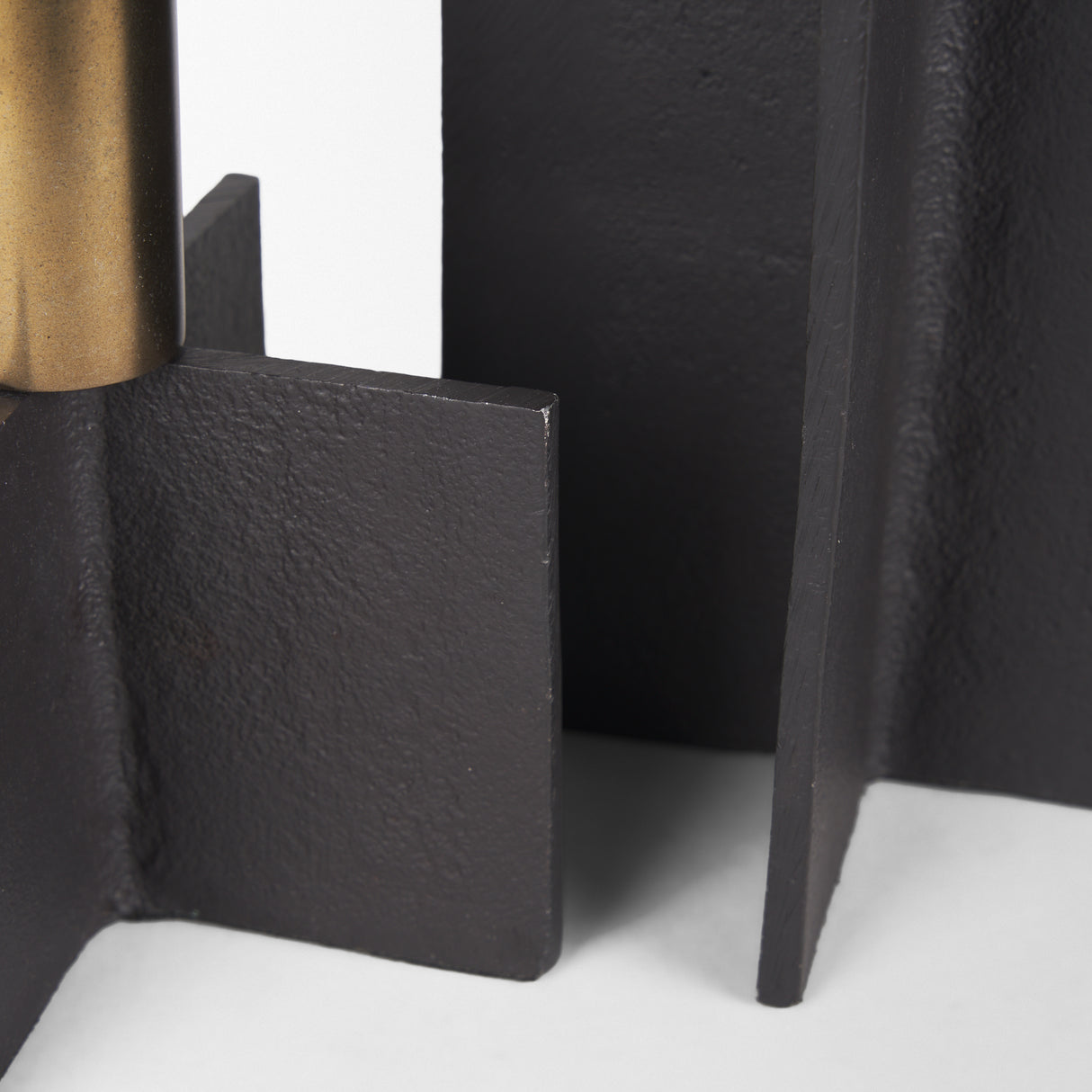 Pia Matte Black w/ Brushed Gold Metal Taper Candleholder (Set of 2) from Mercana - Luna Furniture