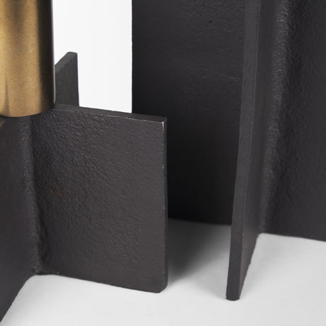 Pia Matte Black w/ Brushed Gold Metal Taper Candleholder (Set of 2) from Mercana - Luna Furniture