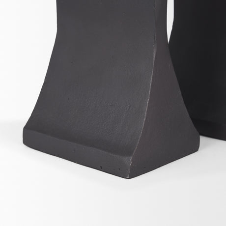 Polli Matte Black w/ Brushed Gold Metal Taper Candleholders (Set of 2) from Mercana - Luna Furniture