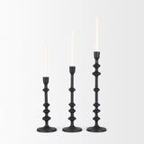 Paolo Matte Black Metal Candle Holder (Set of 3) from Mercana - Luna Furniture